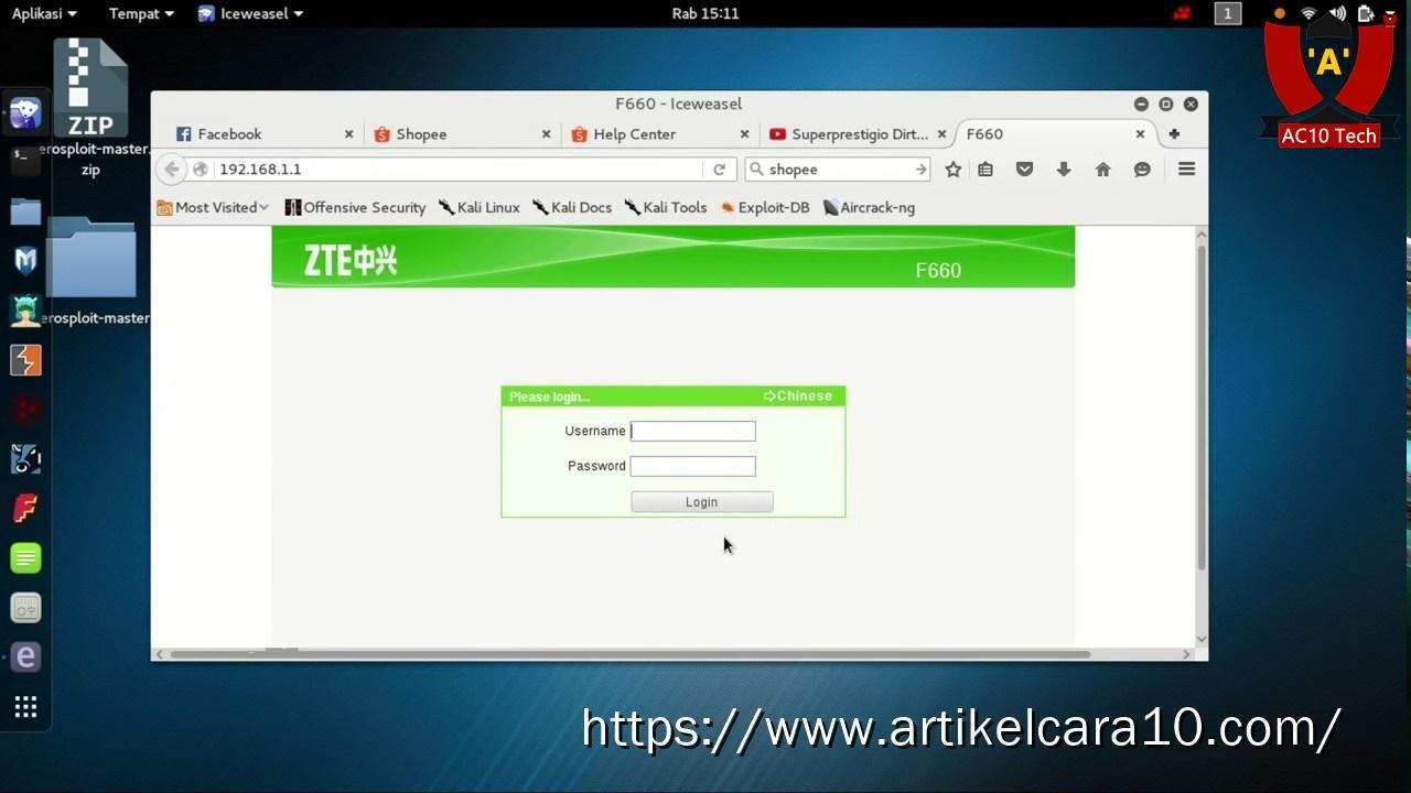 Cara Bobol WiFi ZTE Menggunakan HP Android/PC