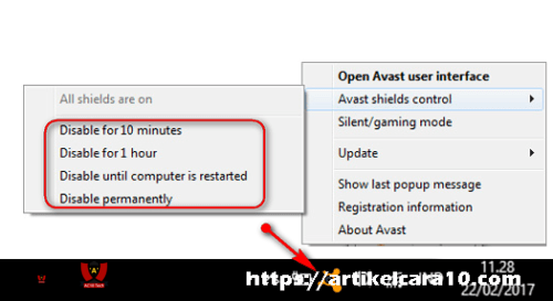 Cara Mematikan Antivirus Avast