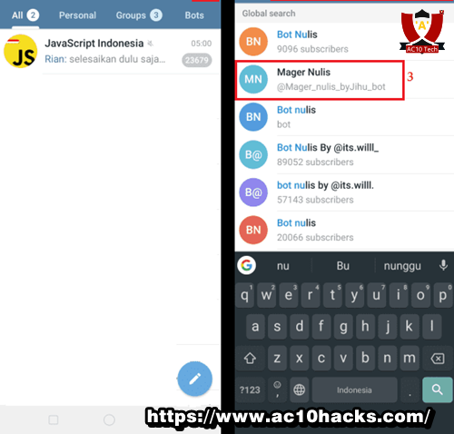 Cara Menggunakan Bot Nulis Telegram