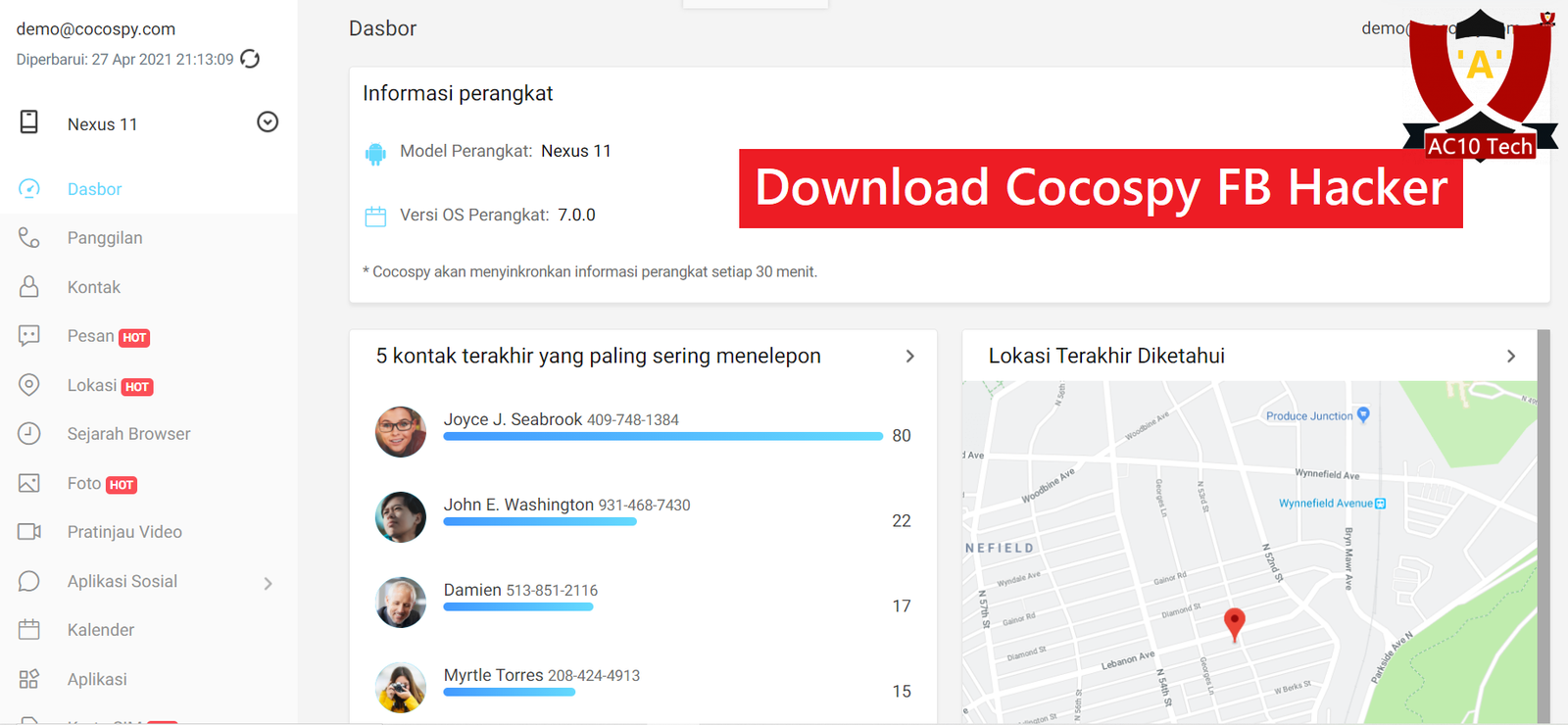 Download Cocospy FB Hacker Mod Apk Gratis 2025
