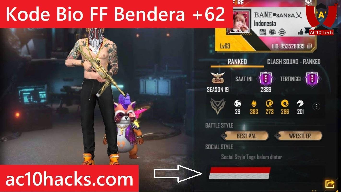 Kode Bio Pangkat Rank Profil FF 2026 + Bendera 5 Kode Bio FF Bendera Indonesia