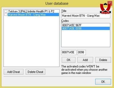 Tambah Kode Cheat PEC
