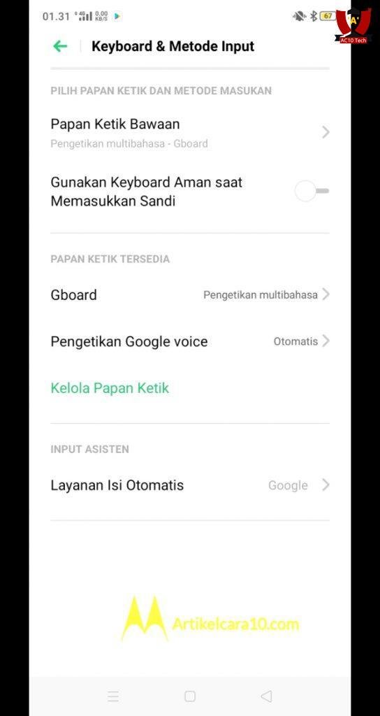 pengaturan keyboard realme