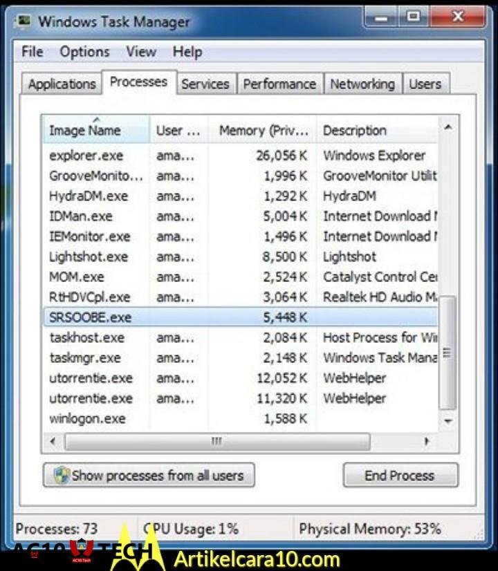 Hapus Virus dengan Task Manager
