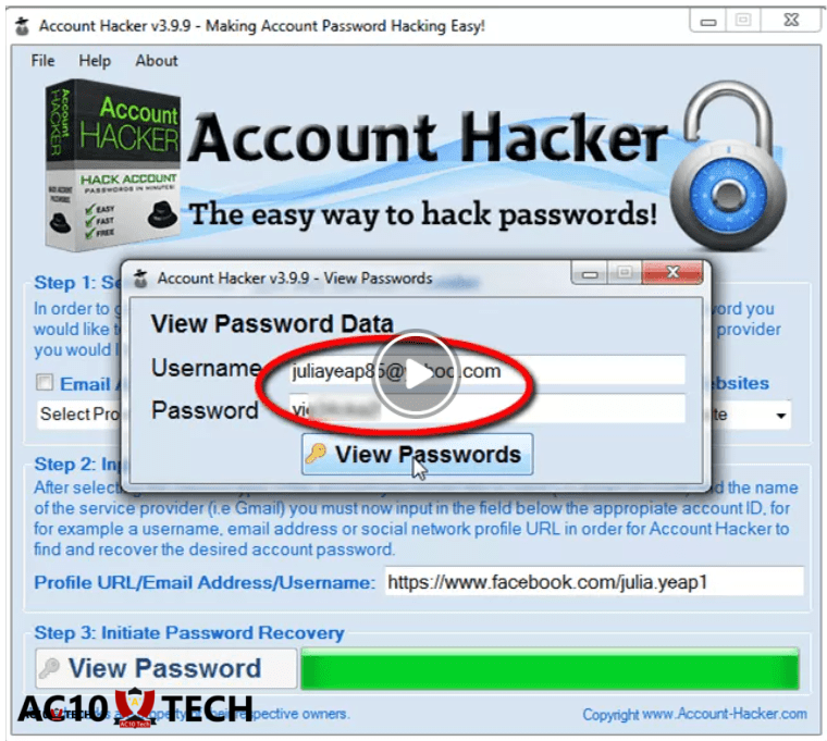 Account Hacker App