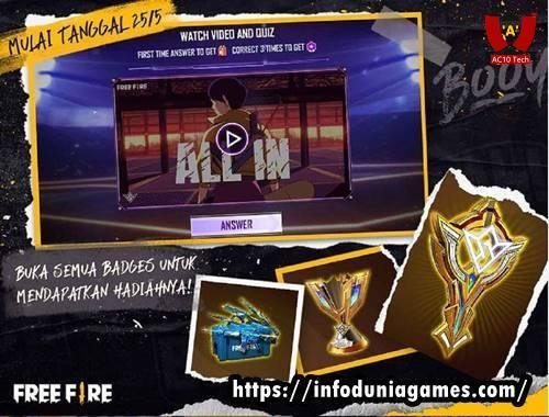 Dapatkan Skin Ikonik FF Gratis, Jawaban Event FF 2025