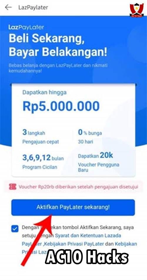 Cara Aktifkan Lazada Paylater Agar di ACC 2025