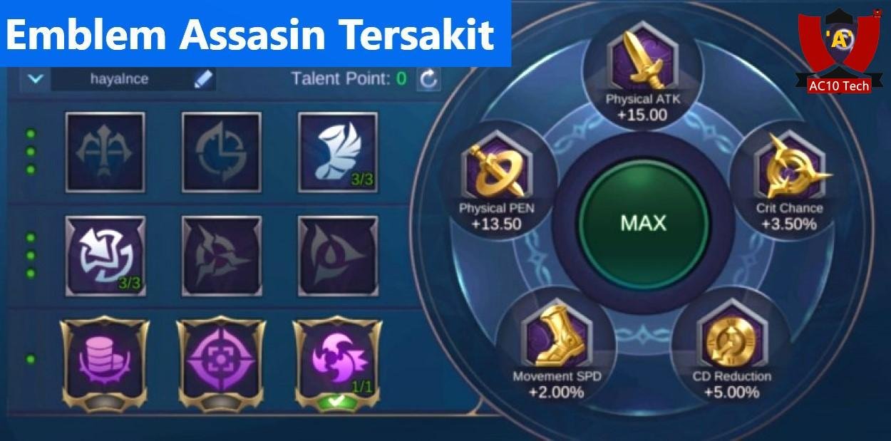 Build Lancelot Tersakit 2026 Hyper Mobile Legends 11 Emblem Lancelot Tersakit 2026 Hyper Assasin