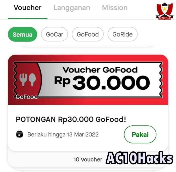 Kode Vouhcer GoFood