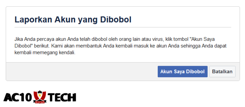 Laporkan Akun yang di Bajak