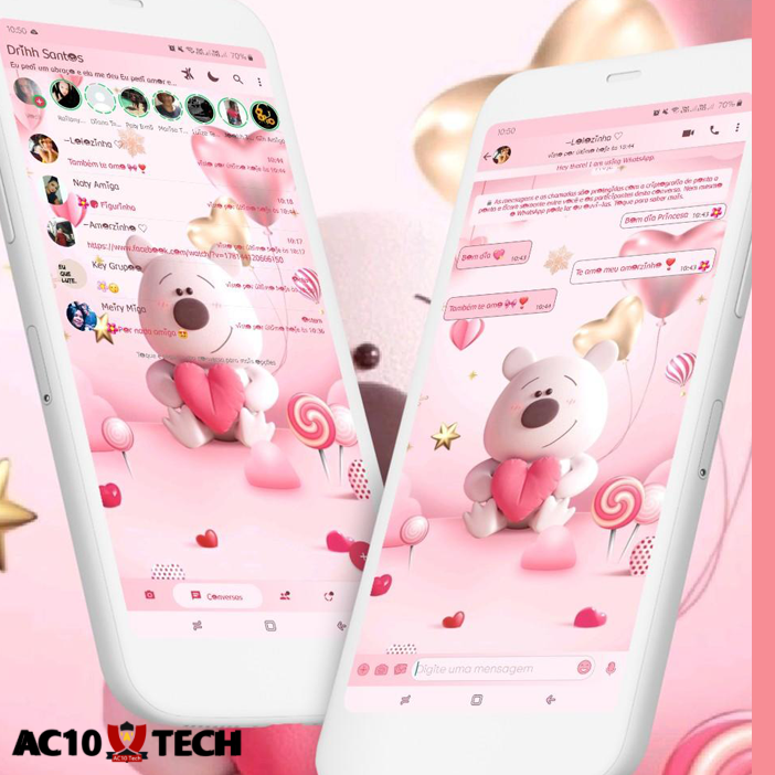 Tema Chat Pink dan Wallpaper WA