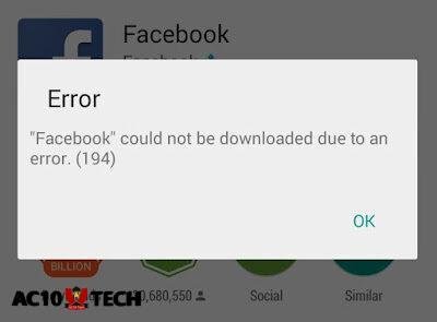 Google Play Error 194