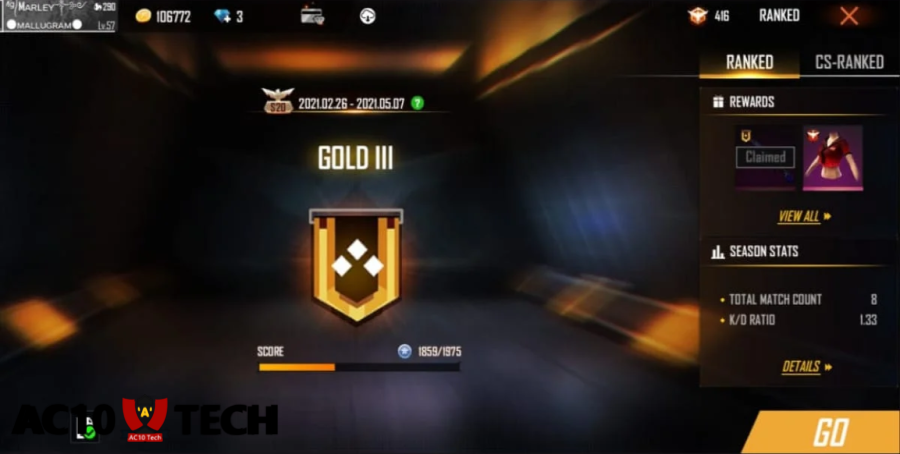 Cara Melihat Level dan Rank di FF