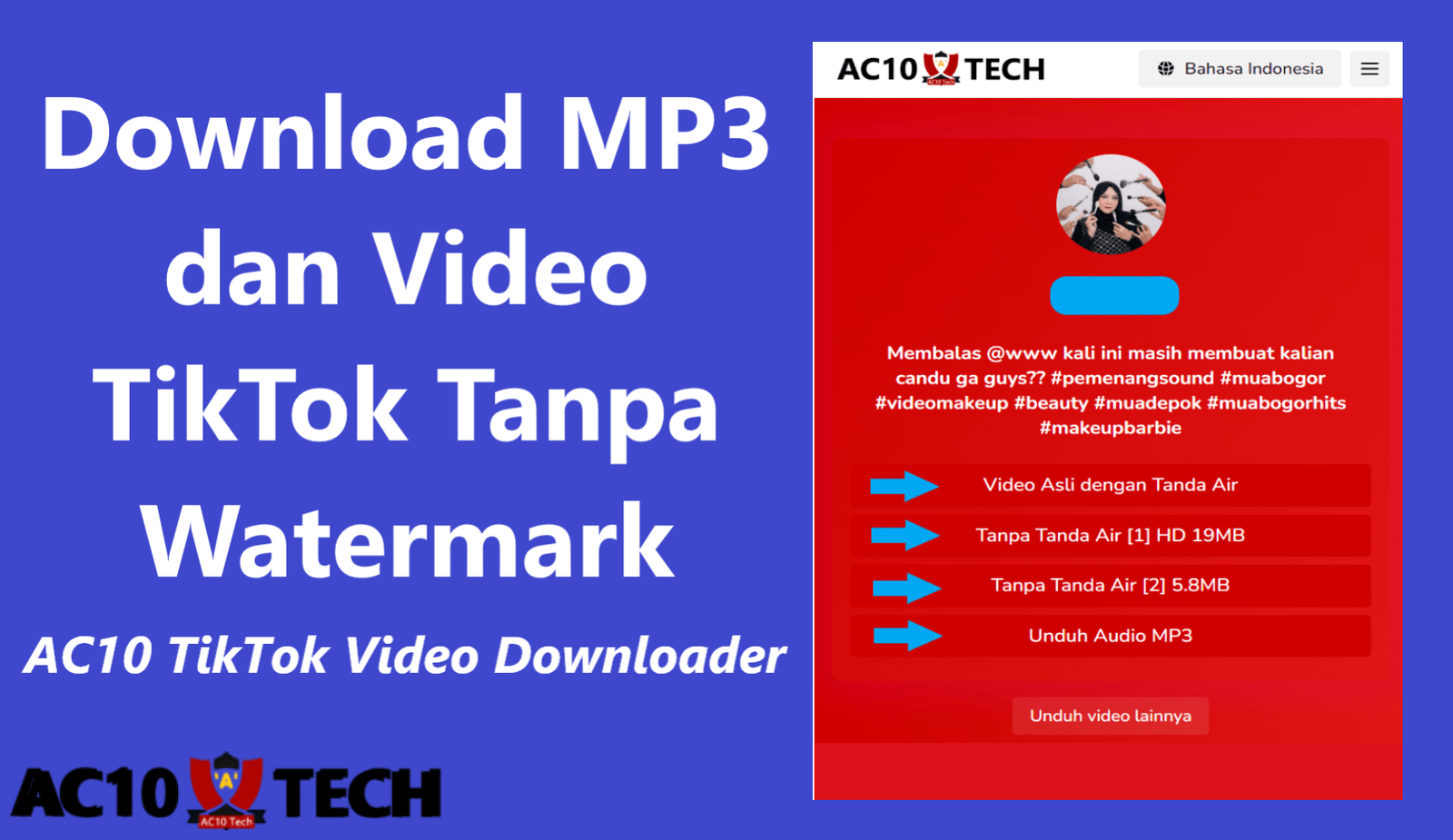 AC10 TikTok 2025: Download MP3 & Video TikTok Tanpa Watermark AC10 TikTok Downloader Download Video TikTok Tanpa Watermark MP3 HD