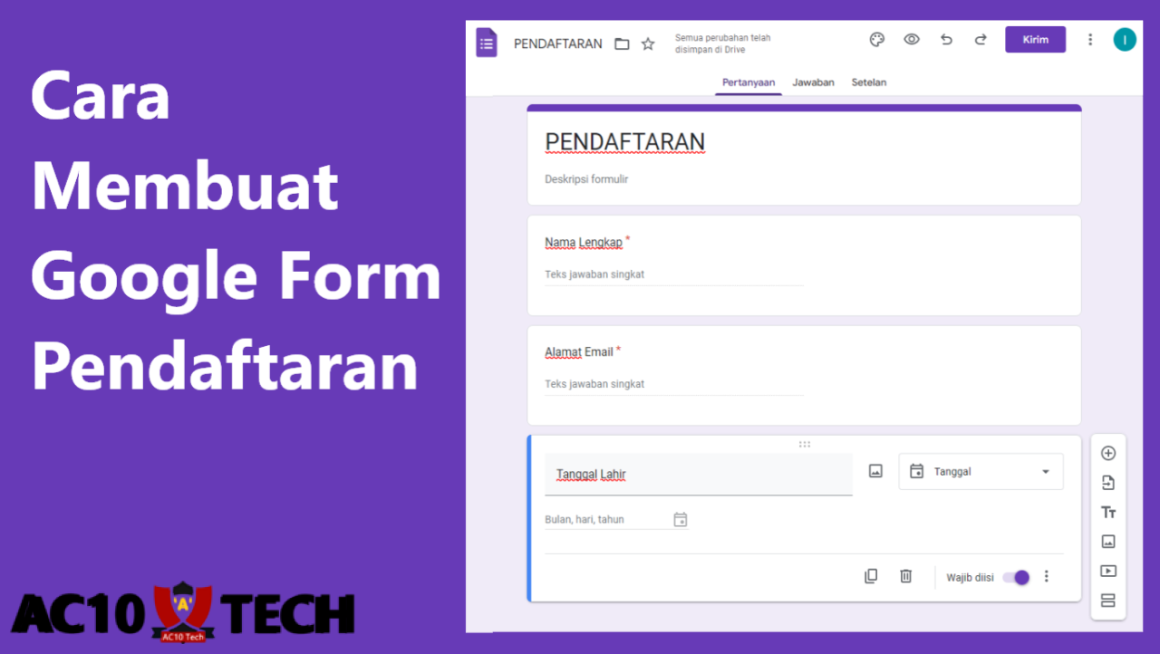 Cara Membuat Google Form Pendaftaran Gratis
