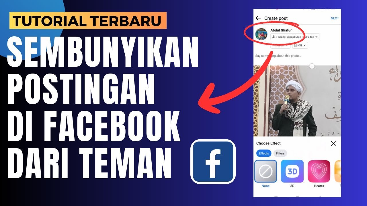 Cara Menyembunyikan Postingan Teman Di Facebook
